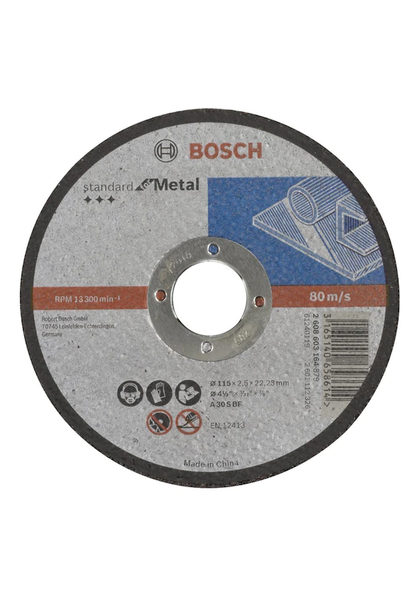 Bosch Avuç Taşlama Makinesi Gws 750 115MM Spiral 2 Adet 115MM x 2.5mm Düz Metal Kesme Diski
