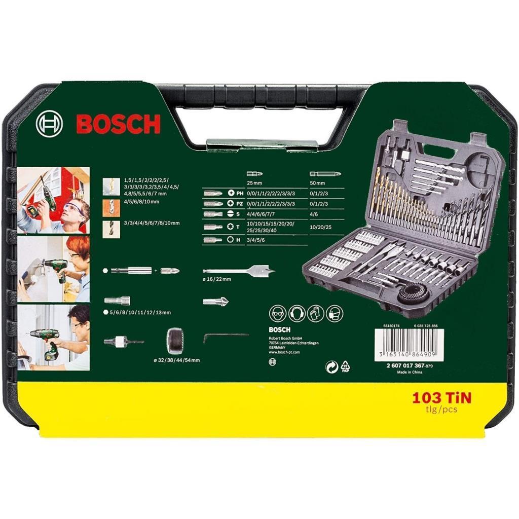 Bosch Gsb 185 Li Akülü Darbeli Kömürsüz Matkap 2x2 Amper ve 103 Parça Matkap Ucu Vidalama Ucu Aksesuar Seti