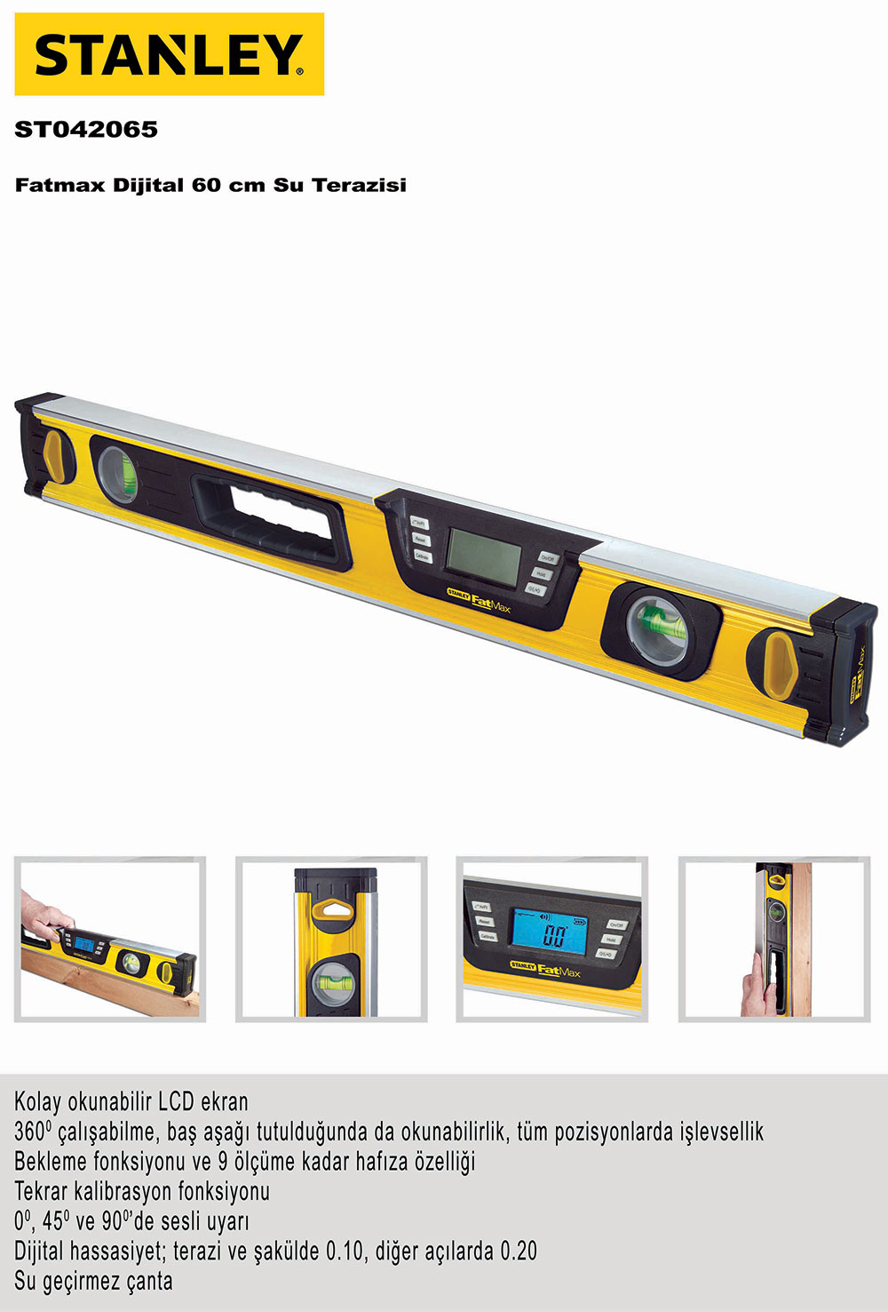 Stanley 0-42-065 Su Terazisi Fatmax Dijital-60 cm