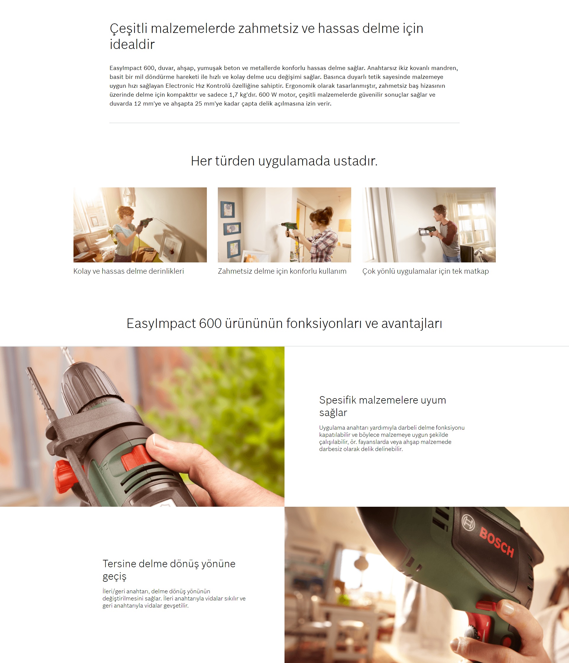 Bosch Darbeli Matkap Easyimpact 600 Bosch 25 Parça Vidalama Ucu Seti